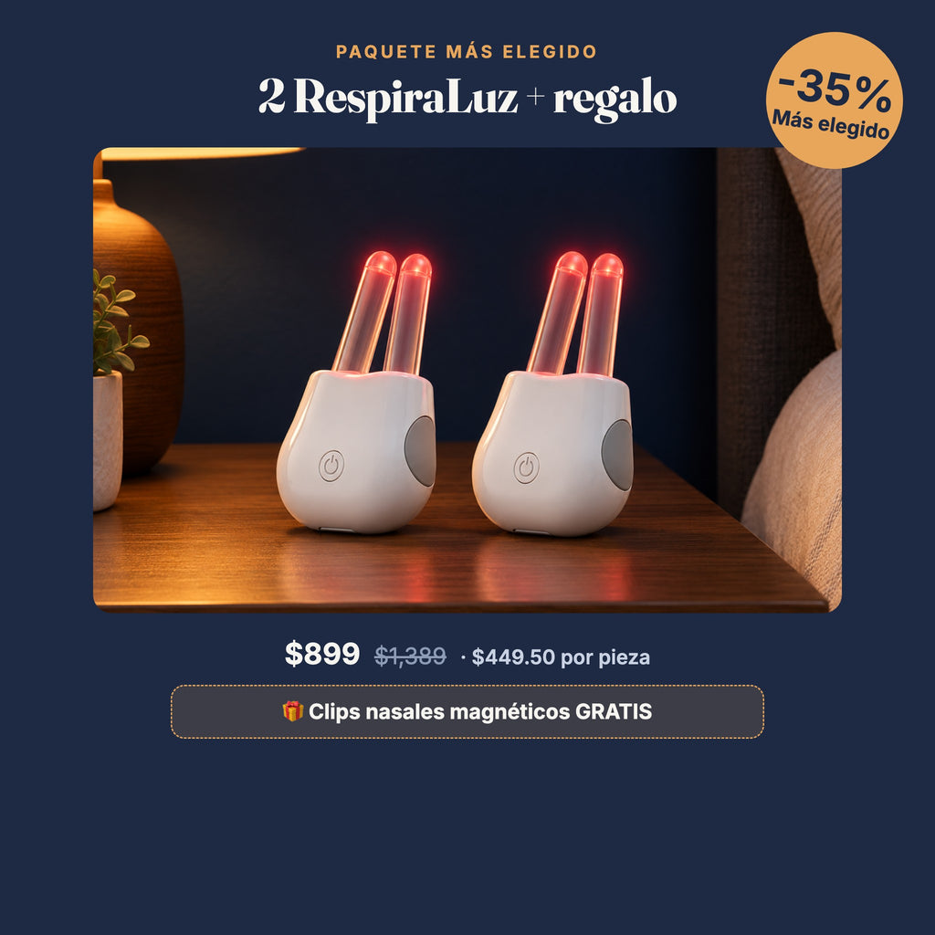 Paquete de 2 RespiraLuz con clips nasales magnéticos de regalo