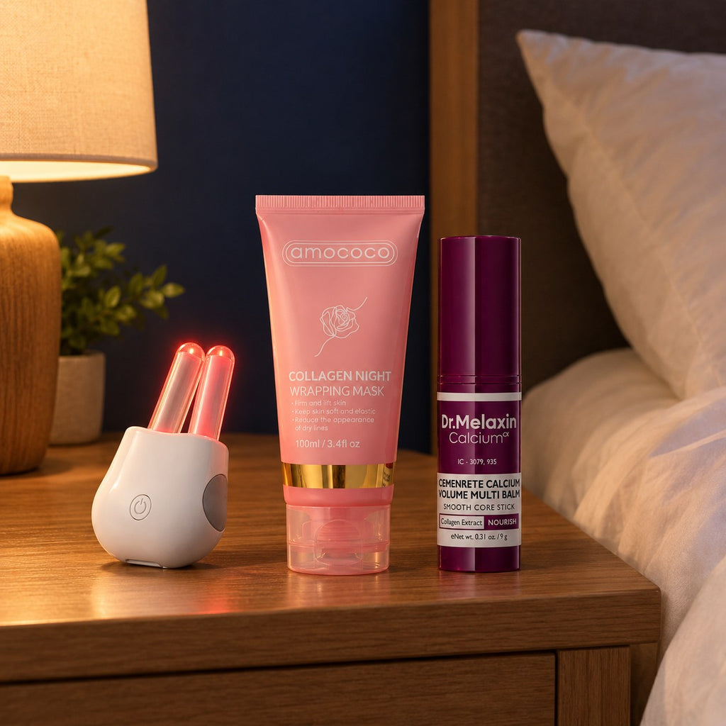 Los 3 productos en el buró de noche