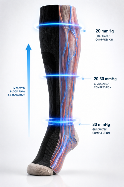 Drexon Compression Socks — 15-20 mmHg Graduated Support | 3 Colors · 5 Sizes